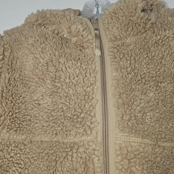 Aritzia Tna Sherpa Fleece Hooded Jacket Tan Size XXS - Picture 6 of 16